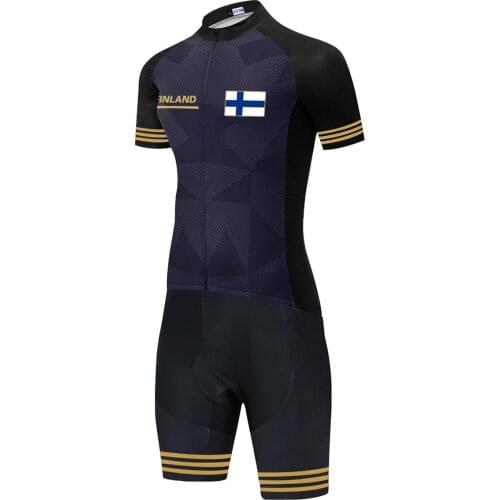Finland National TEAM Cycling Jersey Skinsuit 20D Pad Bike Shorts Summer Quick Dry BICYCLING Shirts Maillot Ciclismo Clothing