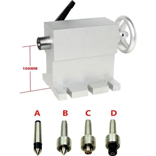 CNC Tailstock MT2 Live Center height 100MM for Rotary 4th A axis Router Engraver Milling Machine