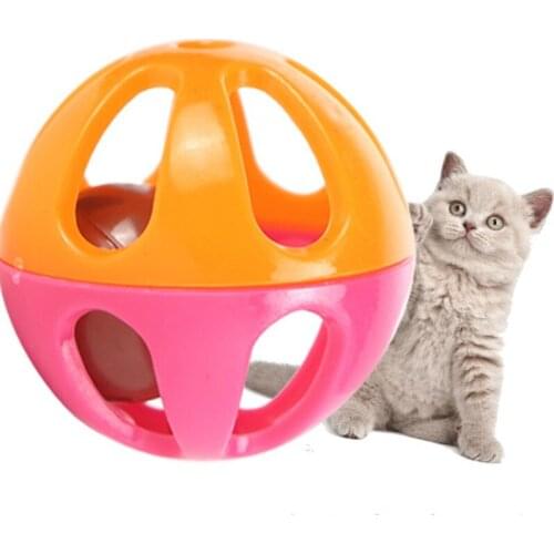 Cat toy hamster Dragon cat cat dog plastic round hollow two-color Bell toy ball 3.5CM mixed batch