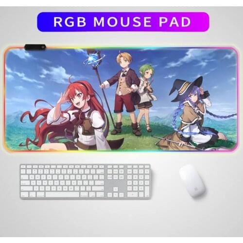 Japanese anime Mushoku Tensei RGB mouse pad gamer notebook mouse pad game mouse pad gamer keyboard mouse pad escritorio