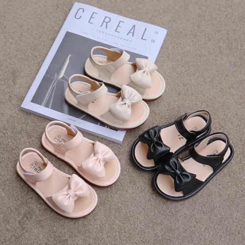 2021 Summer Girls Sandals Kids Casual Beach Shoes Bow-knot Kids Sweet Princess Sandals Soft Anti-skid 21-30 Fashion Tide Ins Hot