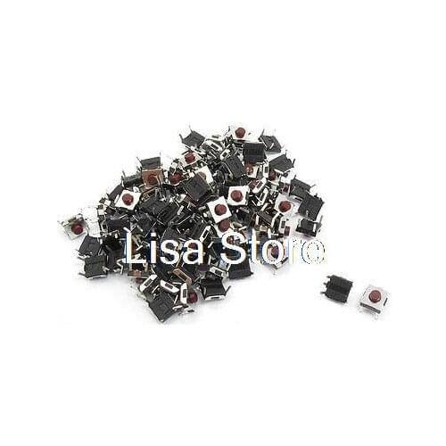 Momentary 4 Terminals 6x6x3.4mm Pushbutton Tact Switches