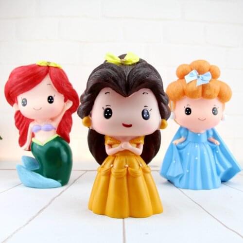 Cartoon Princess Piggy Bank Vinyl Money Safe Box for Kids Girls Toys Gifts Miniature Figurines Cute Room Decor Cute