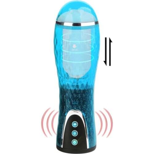 Male Masturbator Automatic Telescopic Sex Vagina Real Pussy Voice Interaction Masturbation Cup Thrusting Erotic Sex Toys for Men