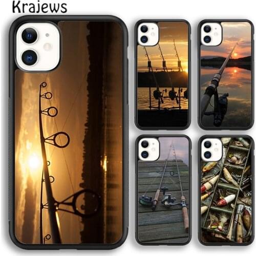 Krajews CARP FISHING RODS Soft Phone Case Cover For iPhone 5 6s 7 8 plus X XR XS 11 12 pro max Samsung Galaxy S8 S9 S10 Plus