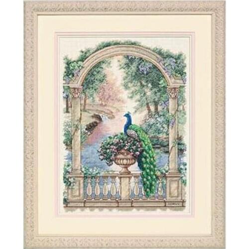11/14/18/16/22/25/28ct Amishop Gold Collection Counted Cross Stitch Kit Majestic Peacock Animal and Flower dim 35110