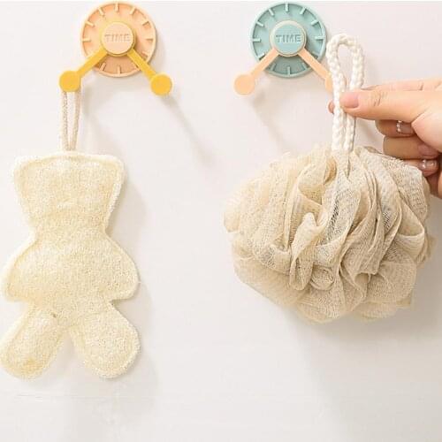 Wall Hanging Wood Key Hanger Holder Coat Hook Clock Shape Hallway Home Space Saving Small Bedroom Door Back Decorative Room Rack
