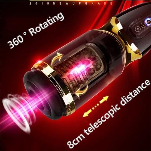 New 10*10 modes Automatic Telescopic Rotation Male Masturbation CupSilicone vagina real pussy adult Masturbator sex toys for men