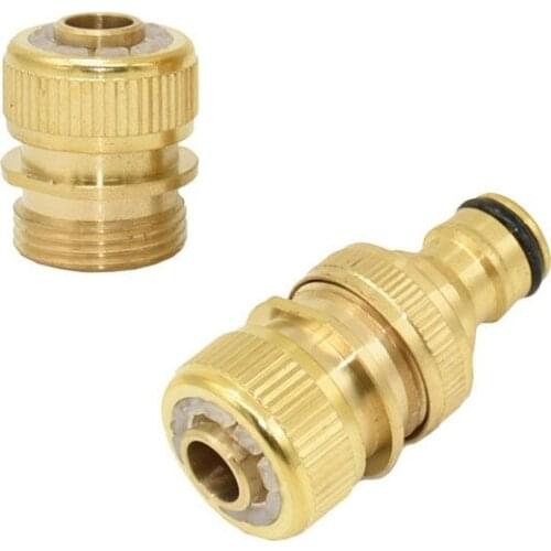 Brass 1/2 Garden hose to 5/8 Quick Connector 3/4 to 16mm hose fittings copper Water gun adapter 7PCS