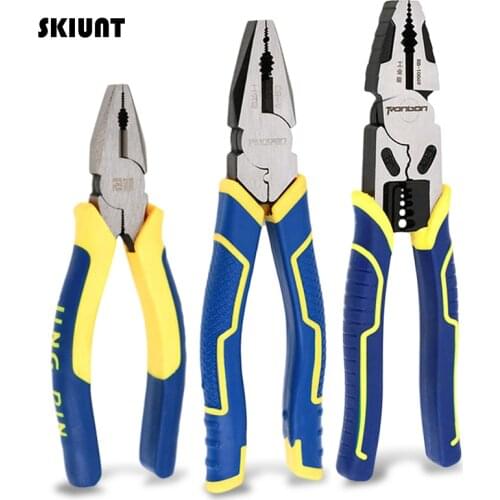 SKIUNT Pliers 6/8/9 Inch Wire Stripper Industrial Grade Multitool Combination Pliers Crimping Tool Household Repair Hand Tools
