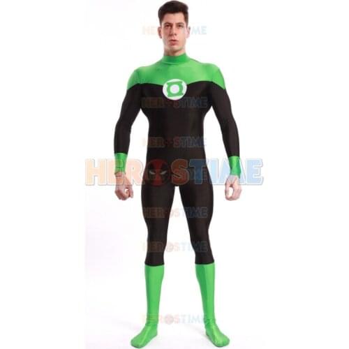 Spandex Fullbody Cosplay Comics Green Lantern Costume Halloween Party Green Lantern Superhero Costume free shipping