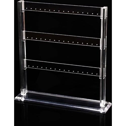 Clear Acrylic Jewelry Earrings Organizer Rack Display Showing Stand Storage for Tabletop Desk