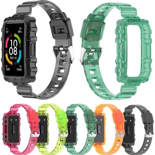 Transparent TPU Wrist Strap For Huawei Honor Band 6 Wristband Bracelet Belt for Huawei Band 6