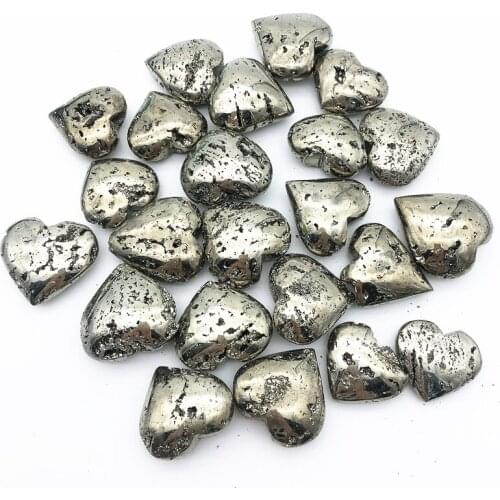 Drop Shipping 1pcs Natural Pyrite Heart Shape Quartz Crystals Raw and Mineral Healing Energy Stones Natural Stones and Crystals