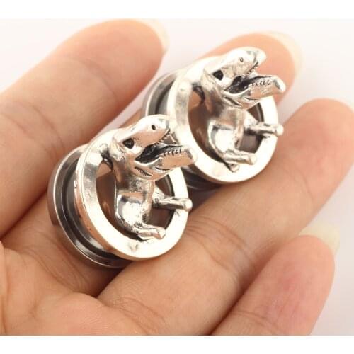 Pentgram Star Ear Plug Tunnels Piercing 316L Stainless Steel Expander for Ear Body Piercing Stretcher kit 00 gauges for men