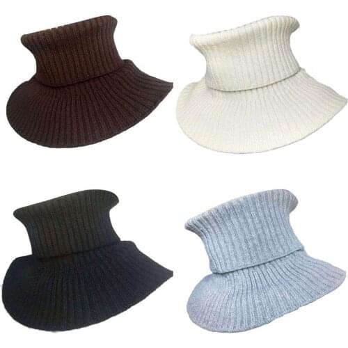 Fake Collar Turtleneck Men Ribbed Knitted False Collar Windproof Dickey Elastic Shirt Detachable Collar Scarf Воротник Съемный