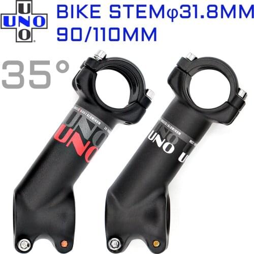 UNO Bike Stem 35degrees Riser Tube Mountain Road Bike Positive and Negative Angle of the Stem 31.8 90/110mm Mountain Power Parts