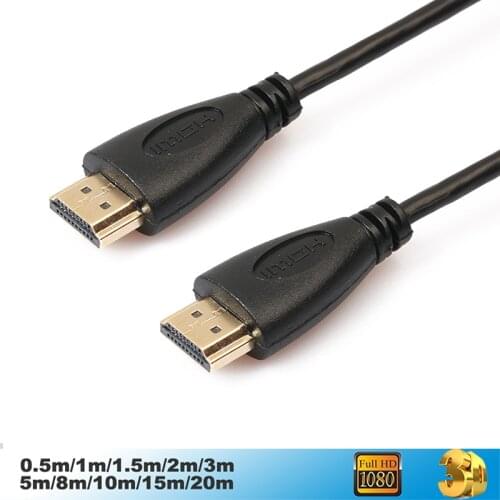High Speed HDMI Cable video cables Gold Connector 1.4 1080P 3D Cable for HDTV splitter switcher 0.5m 1m 1.5m 2m 3m 5m 10m