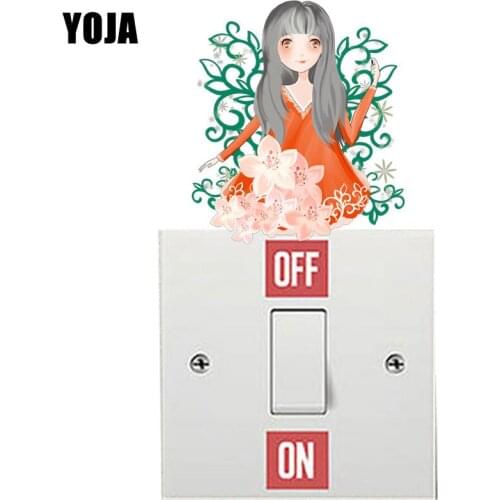 YOJA Euro-American Wind Girl And Flower Wall Stickers Light Switch Decor Decals Art Mural Baby Nursery Room 8SS1487