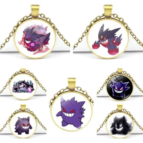 Pokemon Pikachu Gengar Retro Metal Necklace Pendant Cartoon Anime Cosplay Jewelry Jewelry Childrens Birthday Halloween Gift