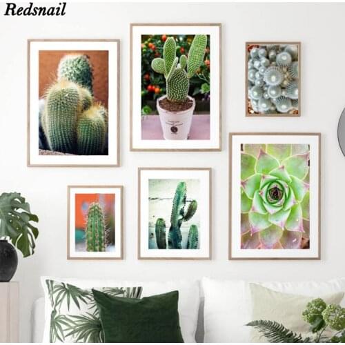Green Cactus Succulent Plants Wall Art Diamonds Embroidery DIY Diamond painting 5D Square/Round Drill mosaic Home Decor EE890