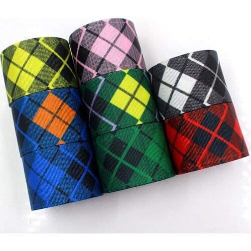 1-1/2‘’ 38mm,10yards Lattice geometry Printed grosgrain Ribbons,DIY bow cap accessories and decorations,I-19330-842