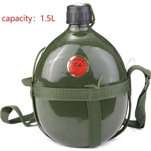 1.5L Tactical Sport Portable Aluminum Water Bottle Army Military Outdoor Canteen Bicycle Cycling Cup