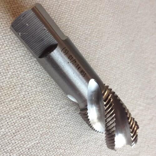 Free shipping 1pc HSS 55 degree G1/2"-14 HSS BSP Parallel British Standard Pipe Spiral fluteTap hss machineTaps right hand