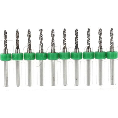 10PCS 1/8 Shank 2.25mm Cutting Diameter Small Drill Bits Set for PVC PCB Plastic Amber Beeswax