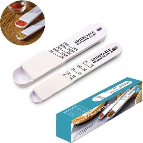 100Set(2pcs/set) Adjust Teaspoon Tablespoon Adjustable Plastic Coffee Measuring Spoons for Seasoning Powdered Sugar Wholesale K1