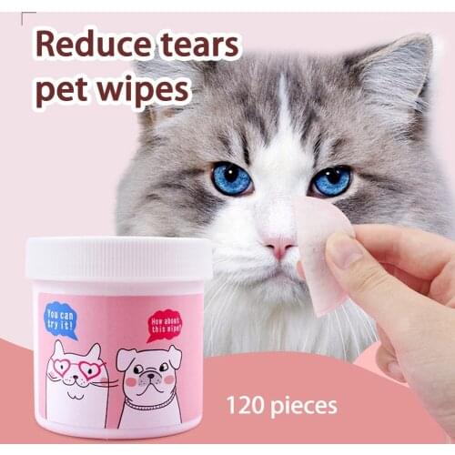 100PCS Pet Eyes Cleaning Wet Wipes Cat Dog Tear Stain Remover Cleaning Paper Towels Gentle Non-intivating Wipes Grooming Supply