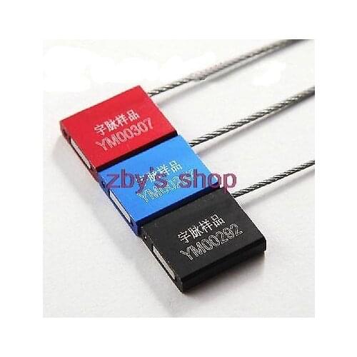 15pcs Aluminum Alloys Lock Body 200mm 1.5mm Diameter Steel Wire Lead Seal Red Blue Black (Each color 5 PCS)