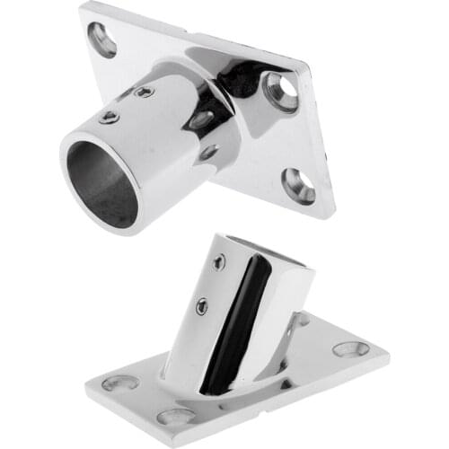 2 Pieces Stainless Steel Boat Deck Hand Rail Fittings Rectangle Base 25mm 1"