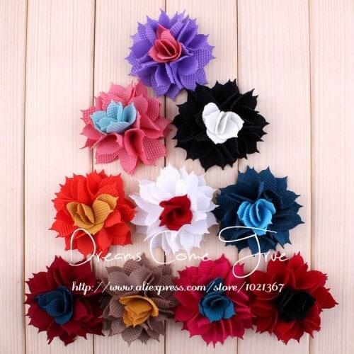 200pc/lot 2.5" 10 Colors Excellent Quality Fashion Cute Fabric Cotton Hair Flower Accessories For Baby Girls Headbands/Dress