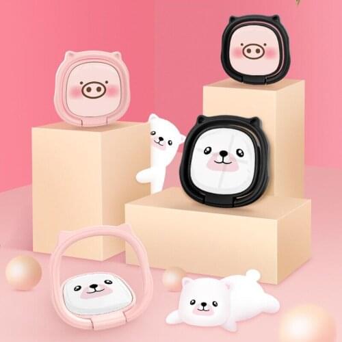 2021 New Metal Fold Finger Grip Ring Mobile Phone Holder For Iphone Samsung Xiaomi Redmi Cute Stand Bracket Phones Accessories