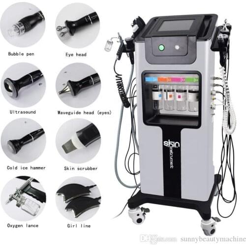 2021 Facial Dermabrasion Skin Cleansing Hydrofacial Face Treatment Ultrasound RF Hydra Microdermabrasion Water Oxygen Jet Gun