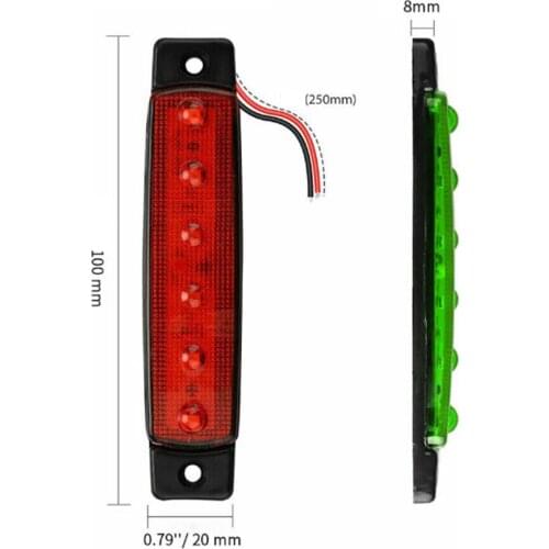 4Pcs DC12V Navigation Lights Marine Boat Navigation 6LED Lights Red Green Lamp Set Boat Auto Indicator Lamps
