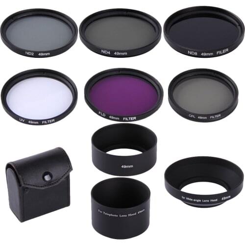 49mm CPL UV FLD ND8 4 2 Neutral Density Lens Filter Kit For Sony NEX-5/6/7 18-55