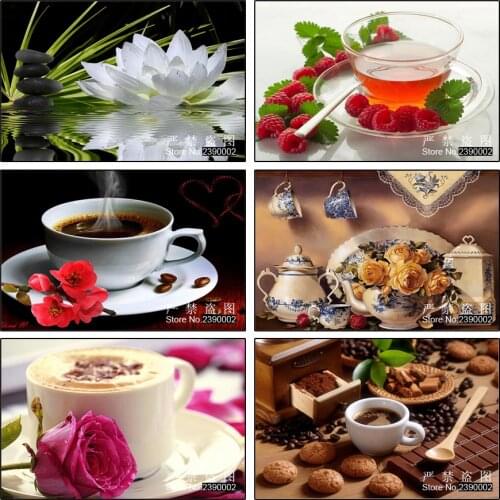 5D DIY Coffee Cup Pattern Diamond Embroidery DIY Needlework Diamond Painting Cross Stitch Full Drill Rhinestones Painting Decor