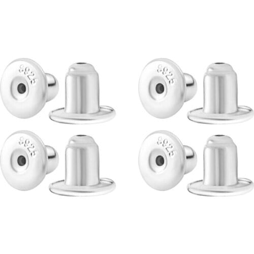 8x/4 Pairs S925 Anti-allergic Earring Backs Ear Back Pads Backstops Stopper Gold