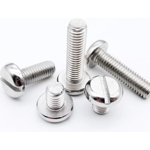 10/50pcs M1.6 M2 M2.5 M3 M4 M5 M6 304 A2-70 stainless steel GB67 Metric Threaded Slotted Pan Head Round Head Machine Screw Bolt