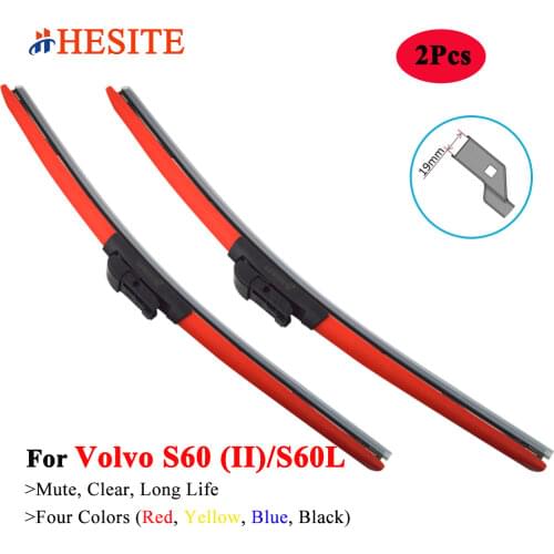 HESITE Colorful Windshield Wiper Blades For Volvo S60 T4 T6 D5 Model Car Accessories Parts Front Wipers 2001 2002 2005 2015 2019