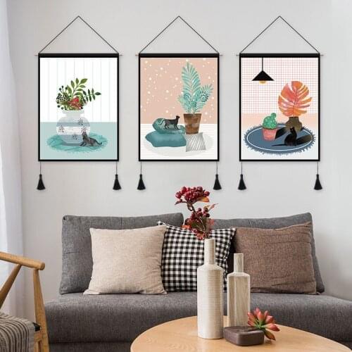 Cloth Art Hanging Painting Living Room Bedroom Background Wall Cloth Tapestry Home Decoration