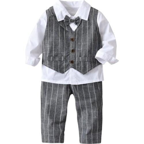 VTOM Kids Boys Sets Shirts +Pants 2PCS Sets Gentlemen Sets Childrens Clothes Baby Boy Clothing Fashion Formal Suit XN72
