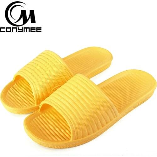 Summer Flat Slides Sandals 2019 Men Women Casual Shoes Beach Flip Flops Indoor Home Slippers Anti Skid Female Bath Slippers Shoe