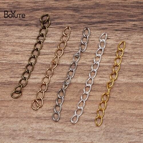 BoYuTe (1000 pieces/Lot) 5CM Length Metal Iron Extension Tail Chains Diy Hand Made Chain Accessories for Jewelry Making