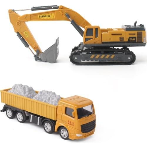 Alloy Crawler Excavator Model Car+ Dumper Truck Toys 1:55 Engineering Cars High Simulation Collecting Educational Gifts For Kids