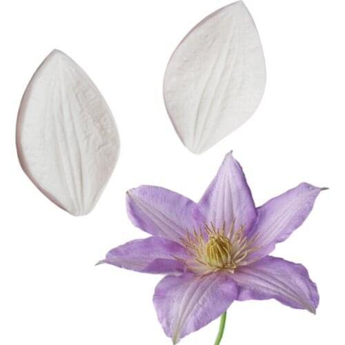 Clematis Silicone Mould Fondant Cakes Decorating Tools Silicone Molds Sugarcrafts Chocolate Baking Tools For Cakes Gumpaste Form