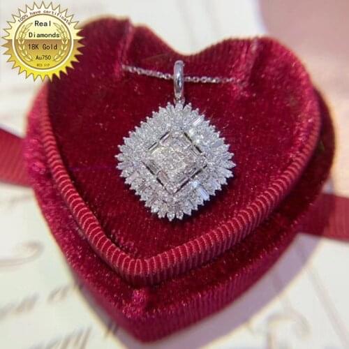 Real 18K gold necklace natura 1ct diamonds necklace H-M022