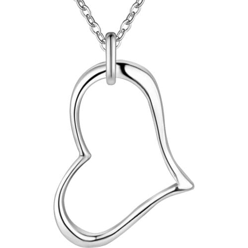 P080 Wholesale For girl lady love wedding fashion silver color jewelry charm noble women heart pendant necklace